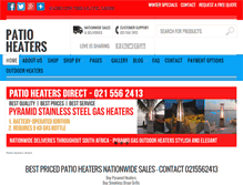 Tablet Screenshot of patioheaters.co.za